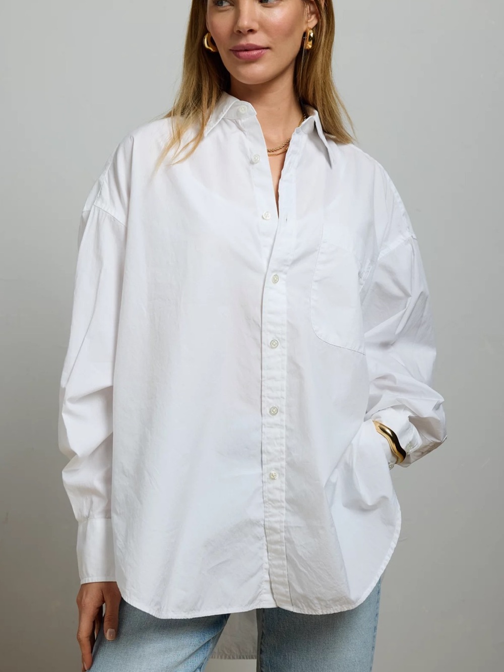 AE77 Premium Oversized Poplin Boyfriend Shirt